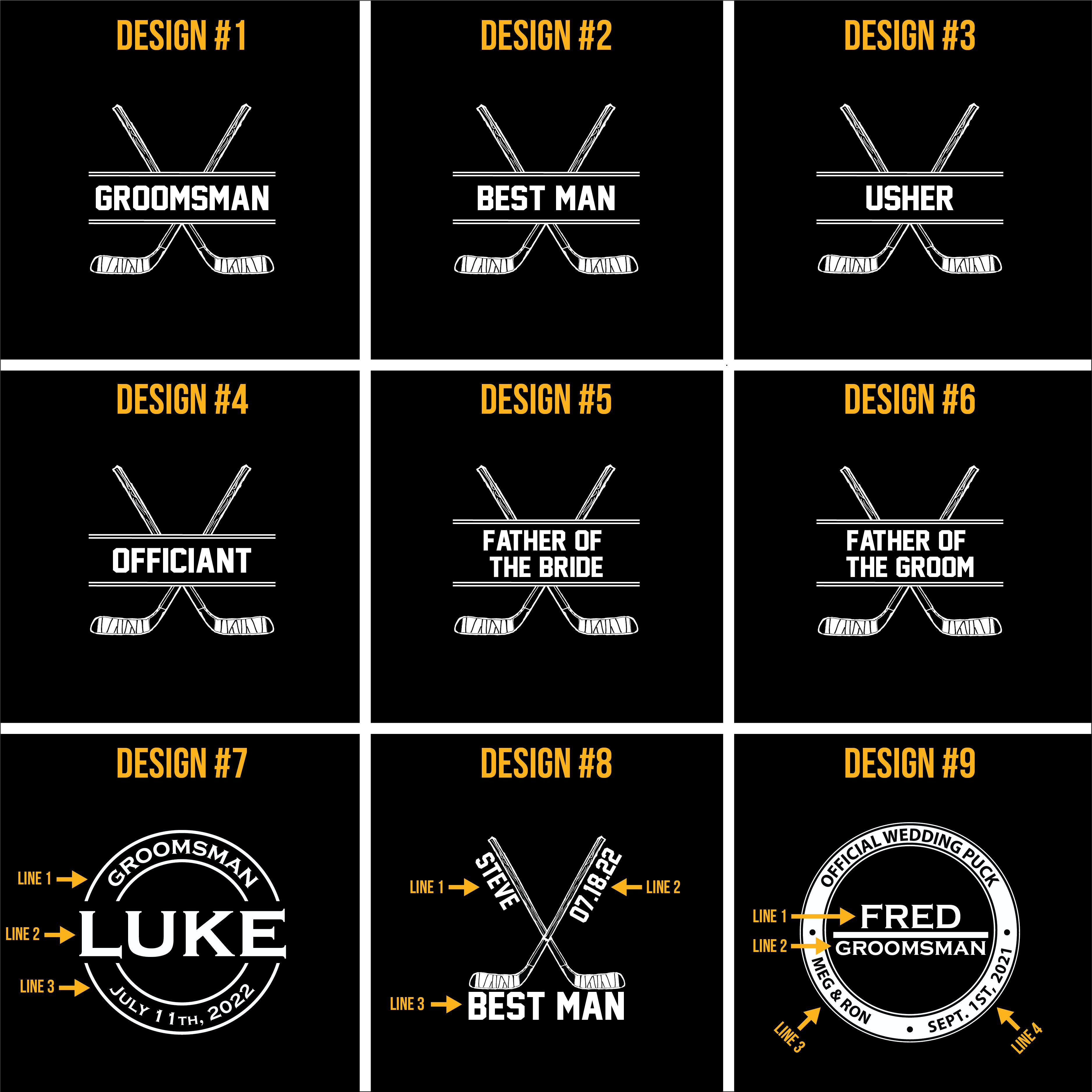 Circle Name & Wedding Party Role, Hockey Puck Bottle Opener