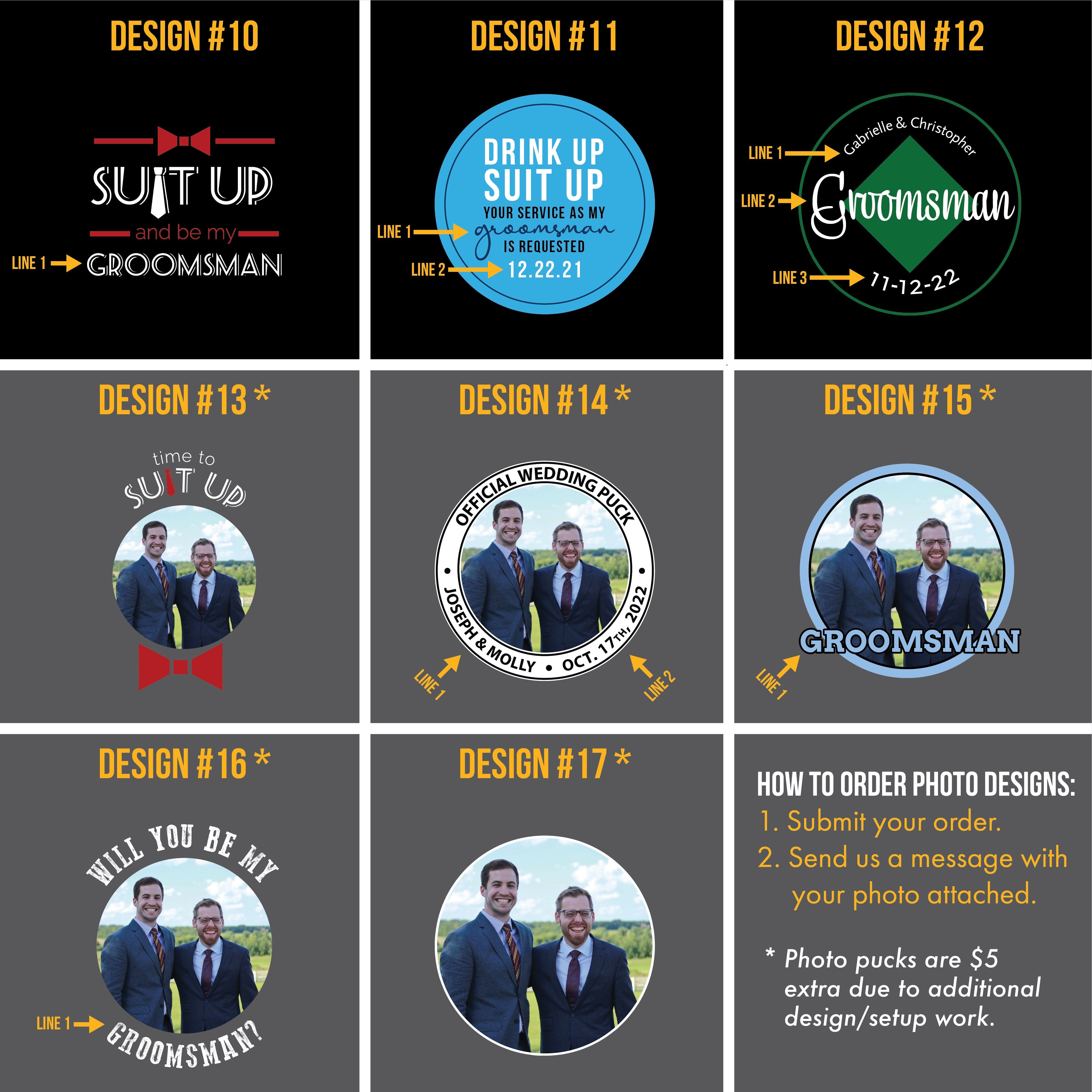 Circle Name & Wedding Party Role, Hockey Puck Bottle Opener